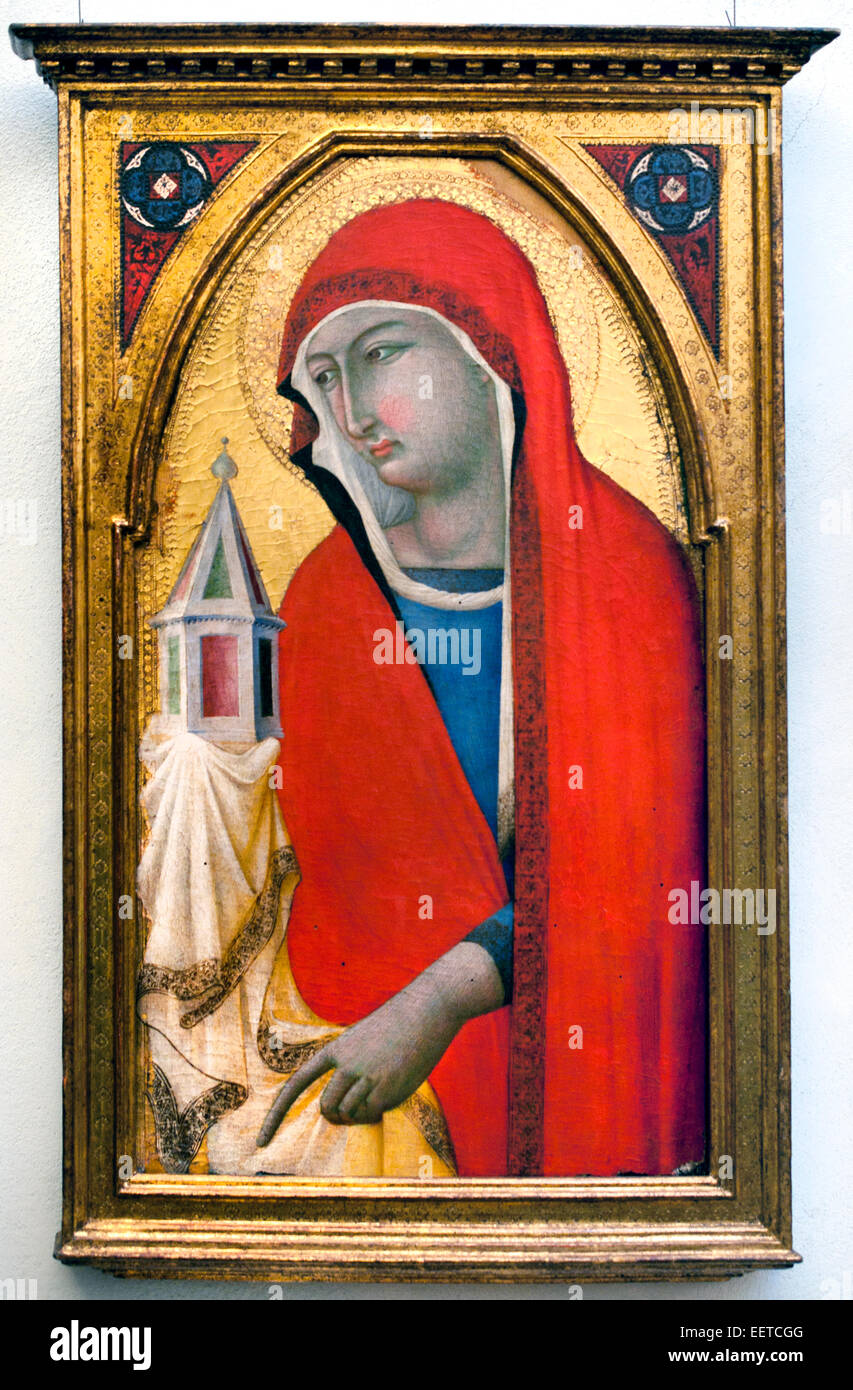St Mary Magdalen by Bartolomeo Bulgarini (1300-1310 – 1378) Italy Italian Mary Magdalene Stock Photo