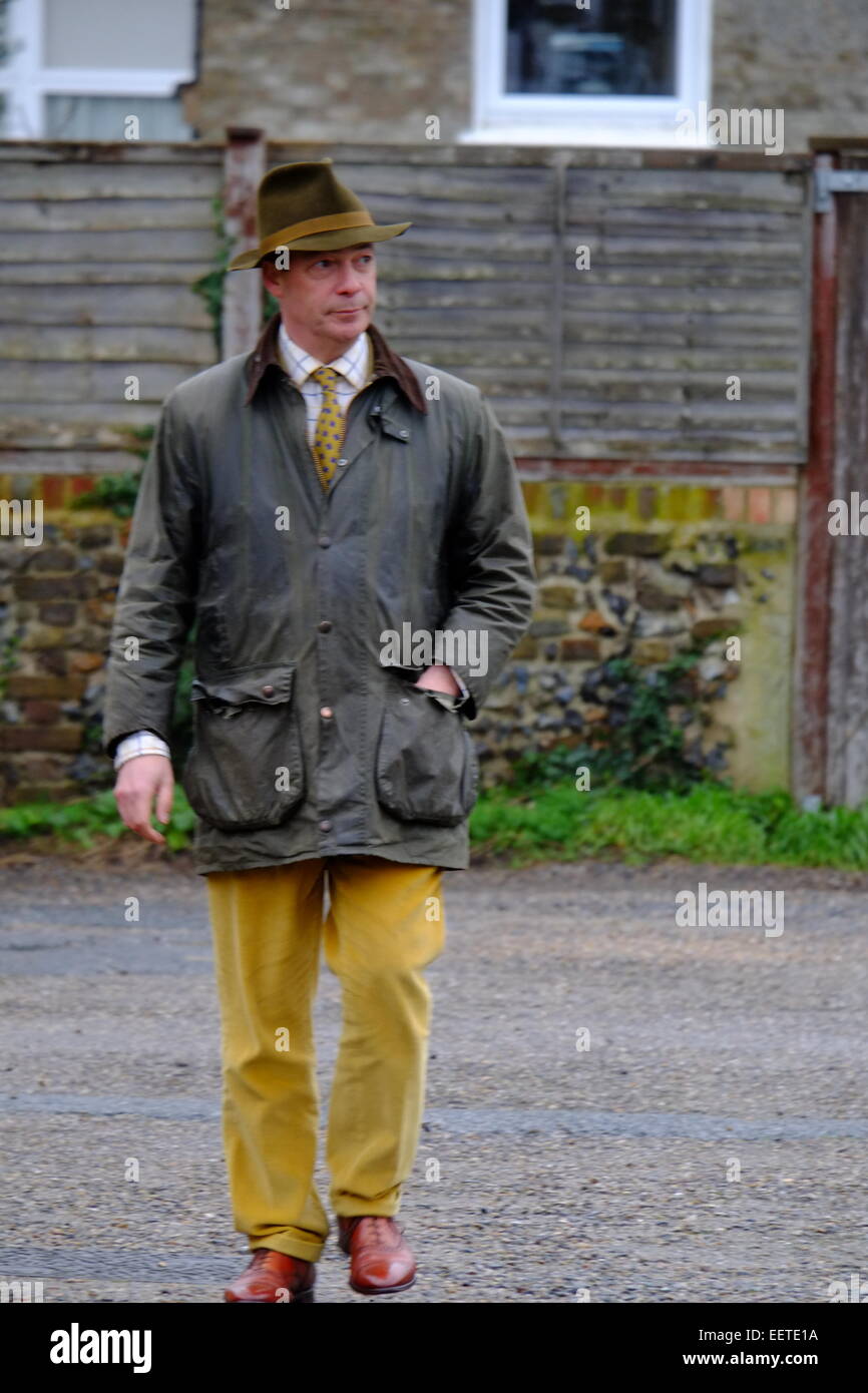 Thanet South, Kent, UK. UKIP Action Day Thanet South 2015. Nigel Farage  walking © Rachel Megawhat/Alamy Live News Stock Photo - Alamy
