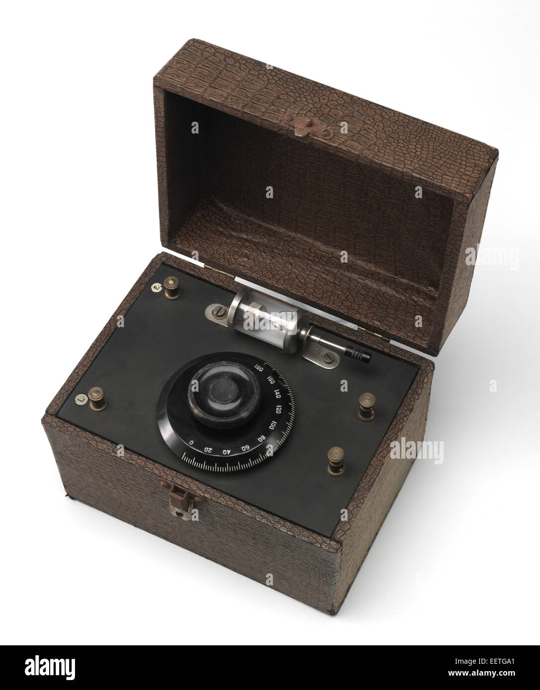 A crystal set radio circa 1930's Stock Photo