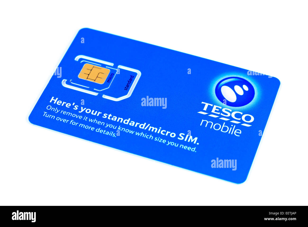 Tesco mobile SIM card with standard and nocro sim Stock Photo