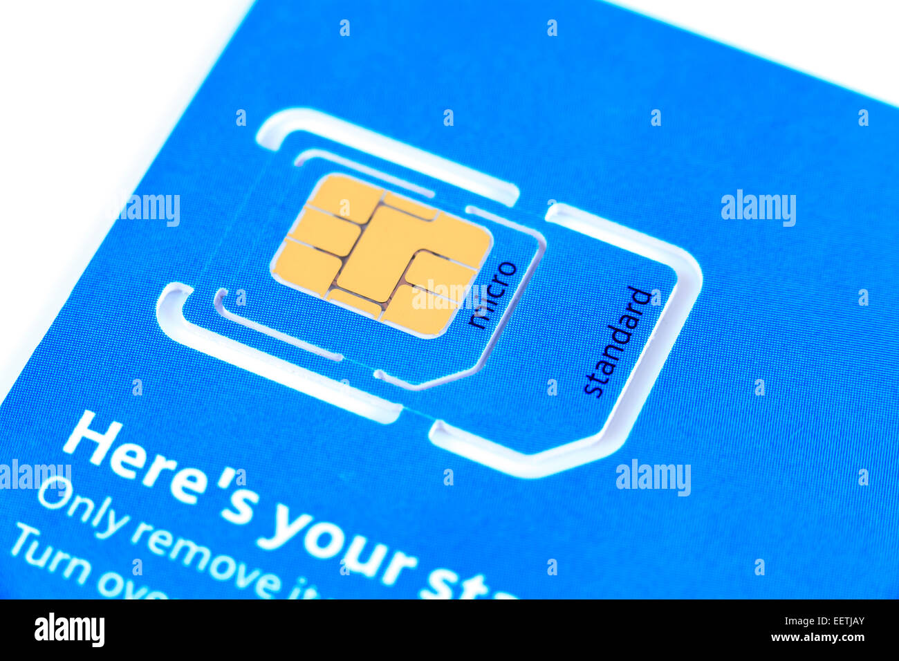 Standard and micro SIM card for mobile phone Stock Photo