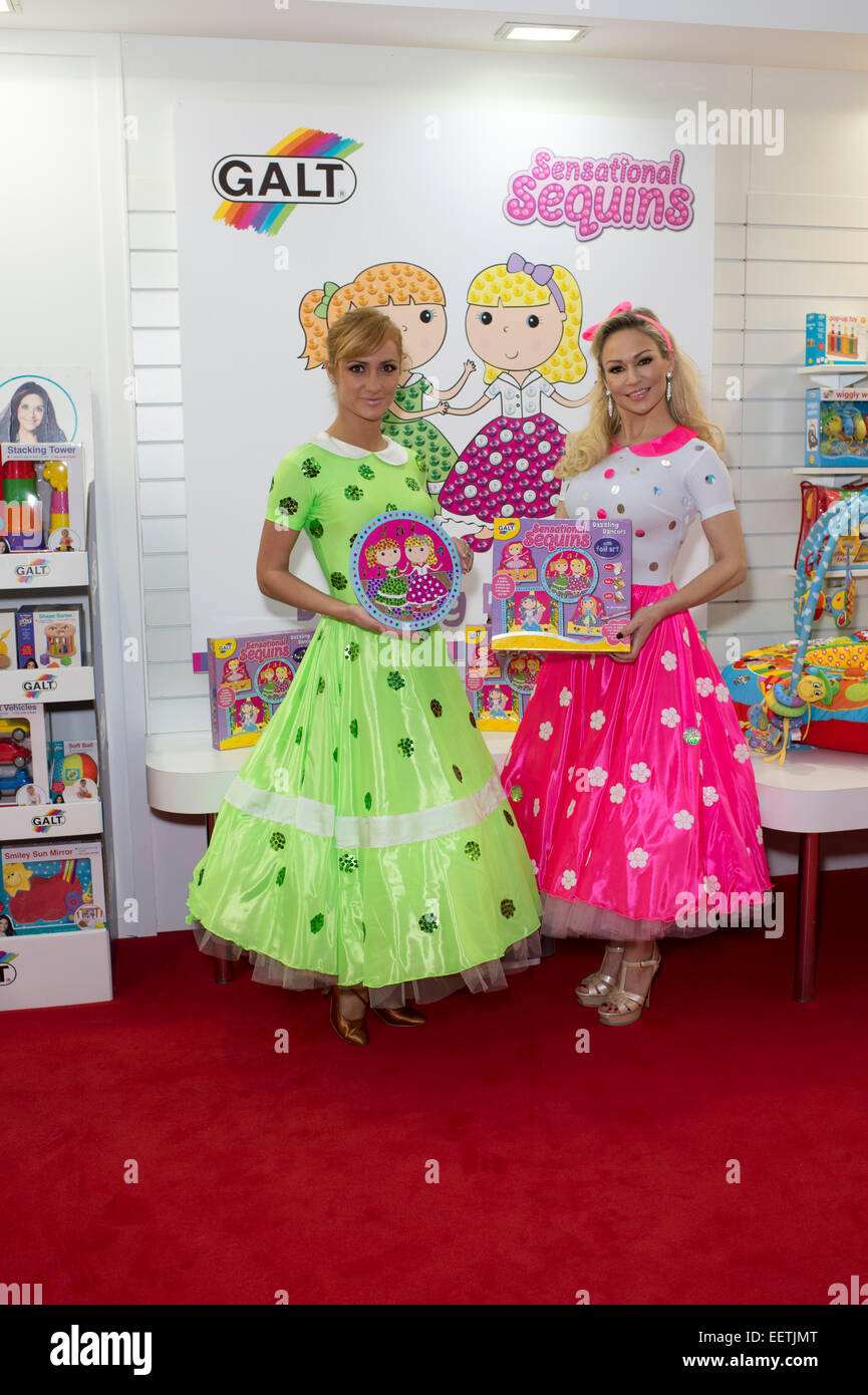 Strictly Come Dancing professional dancers, Aliona Vilani and Kristina Rihanoff launch a new toy for Galt at the Toy Fair 2015. Stock Photo