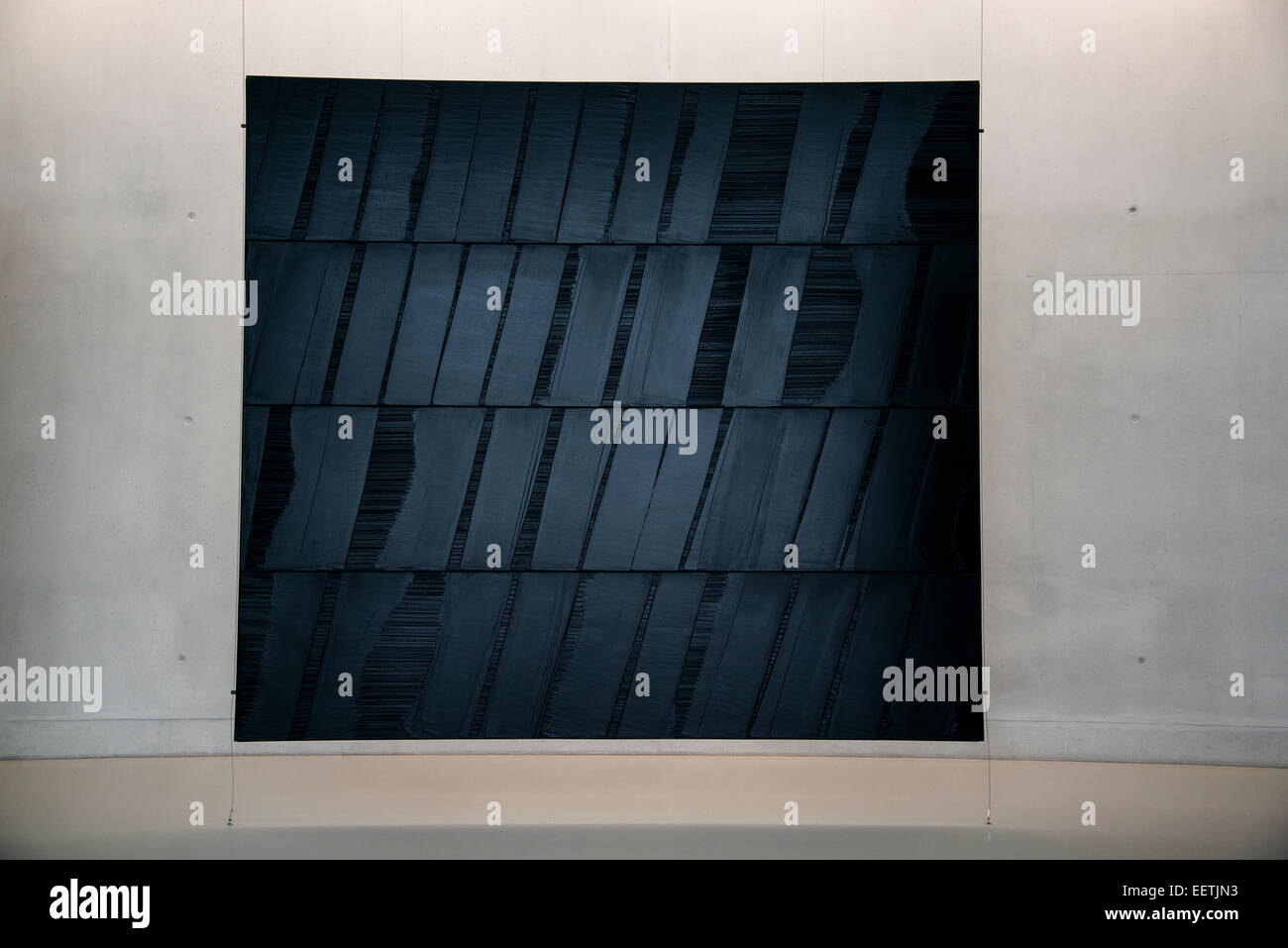 Pierre Soulages painting 'Painting 222x222cm 1st september 2001', oil on canvas, 1972, Fabre Museum, Montpellier, France Stock Photo