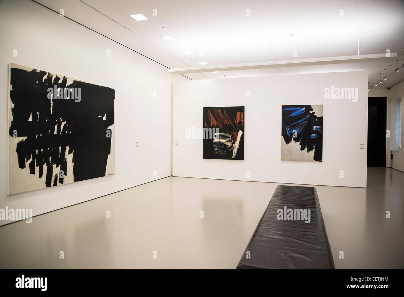 Pierre Soulages paintings, Fabre Museum, Montpellier, France Stock Photo