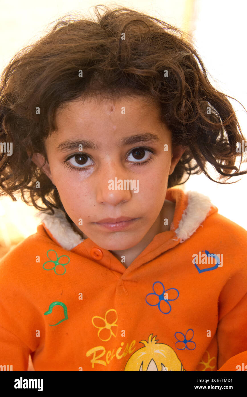 Syrian refugee girl Lebanon Stock Photo