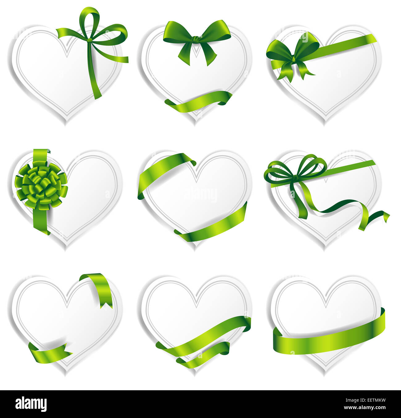 Vector hearts set for wedding and valentine design Stock Photo
