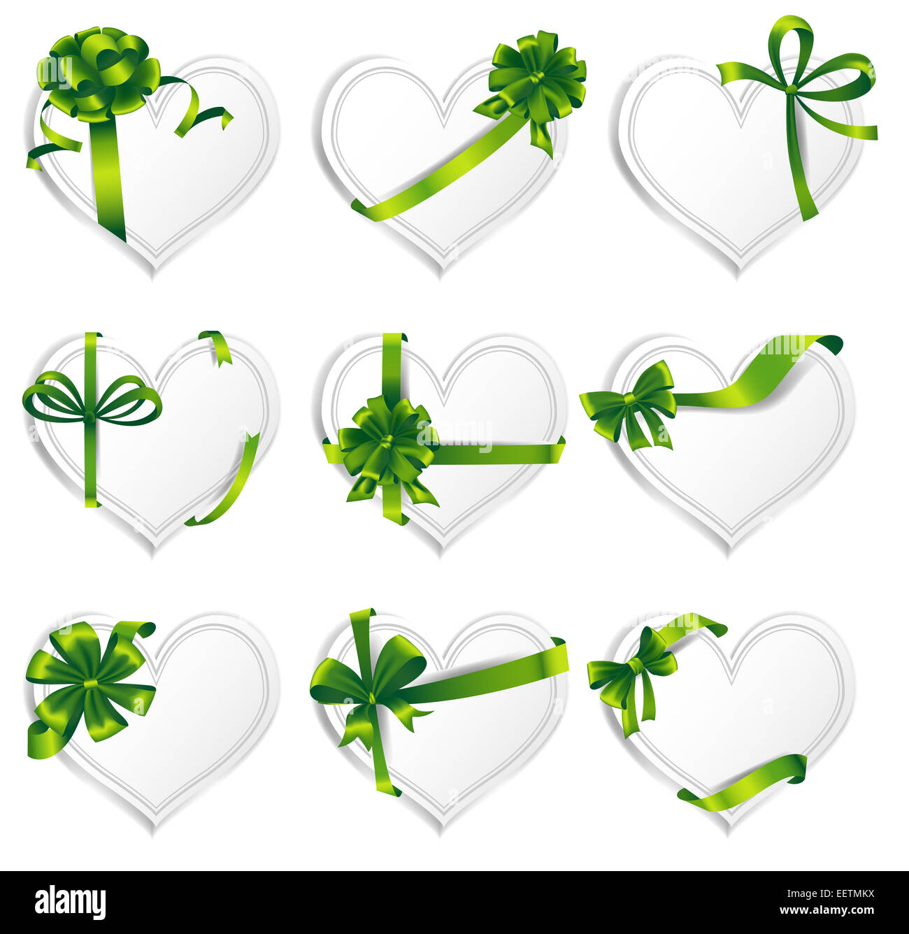 Vector hearts set for wedding and valentine design Stock Photo