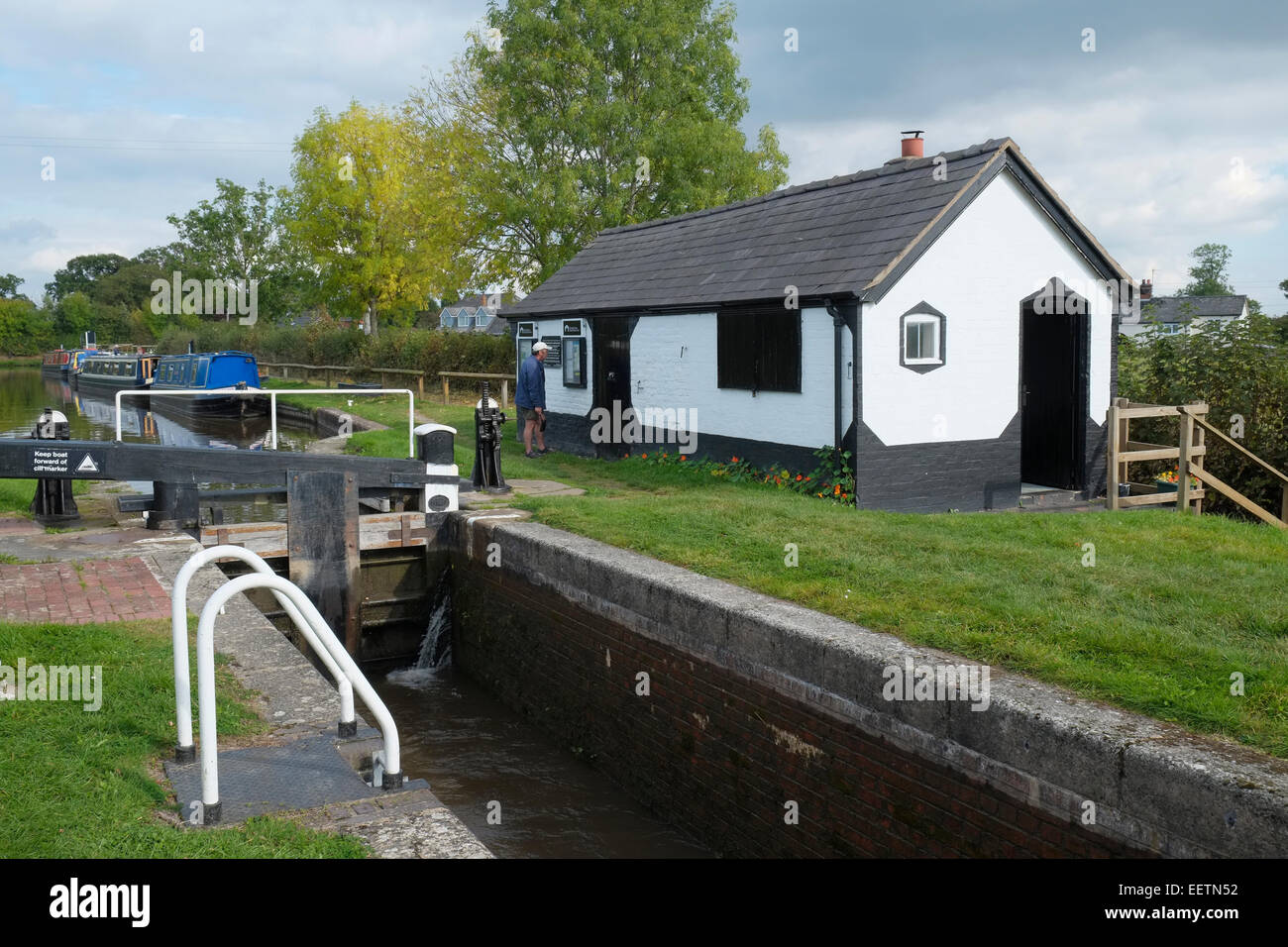 The old toll office at Frankton Top Lock, Montgomery Canal, Lower Frankton, Shropshire, England. Stock Photo