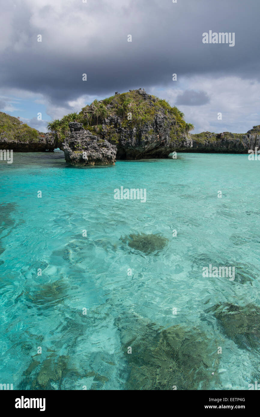 Fiji, Southern Lau Group, Island of Fulanga. Scenic lagoon located