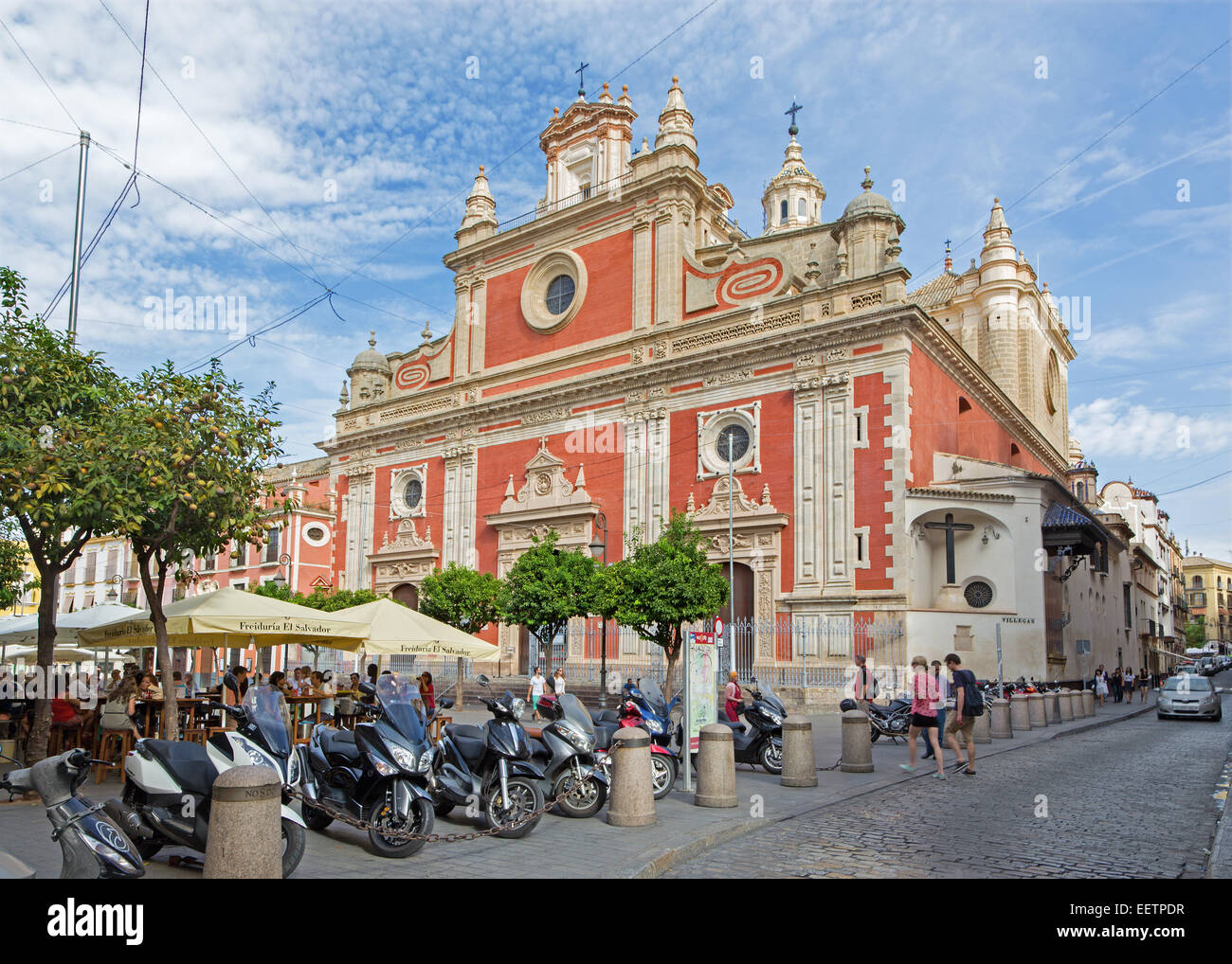 SEVILLE, SPAIN - OCTOBER 28, 2014: The baroque Church of El Salvador (Iglesia del Salvador). Stock Photo