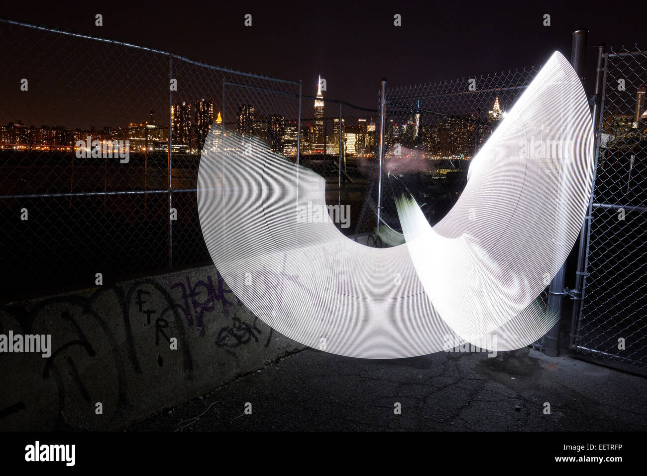 Light painting shapes on the river Stock Photo - Alamy