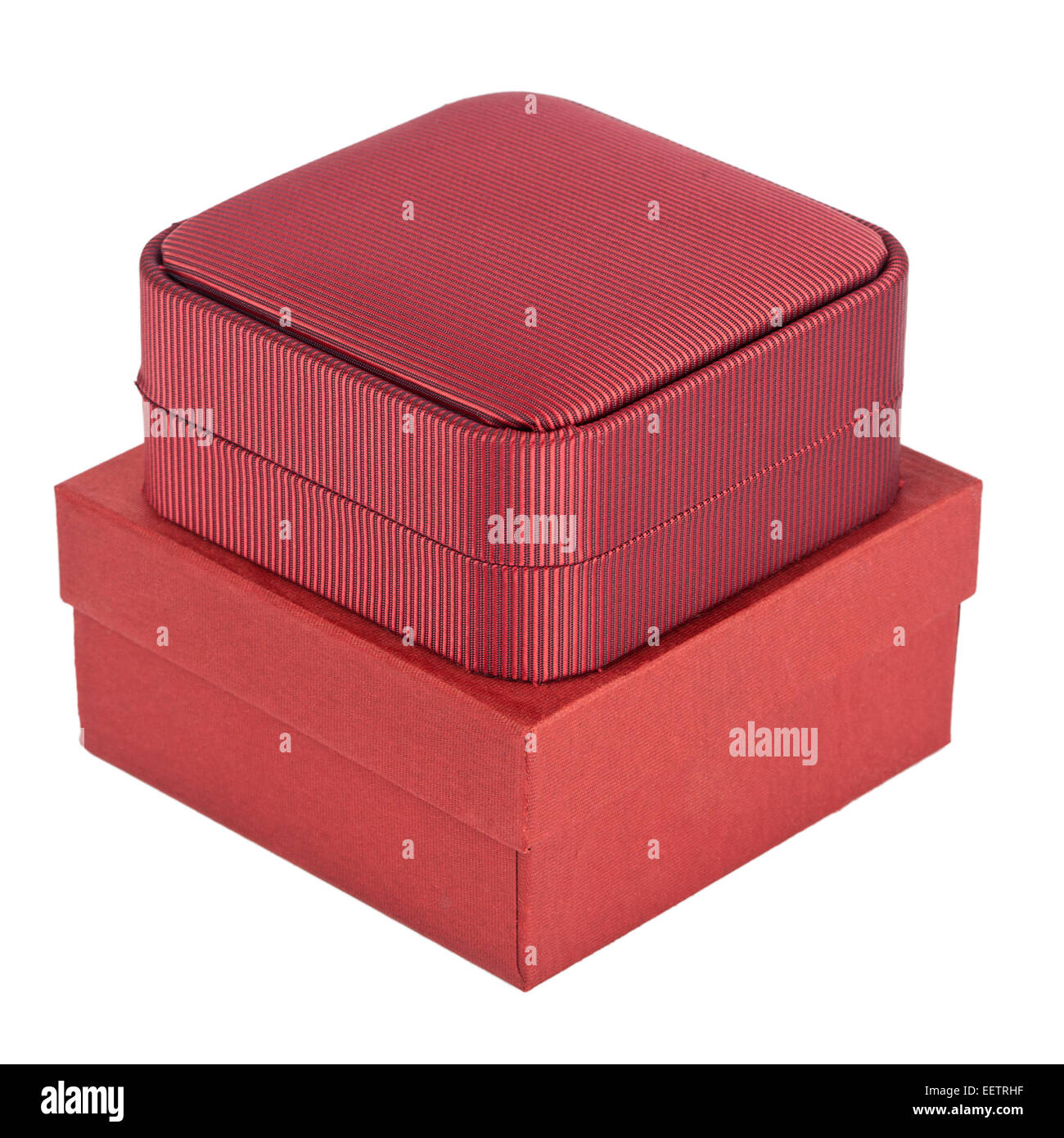 Two red boxes isolated on a white background Stock Photo - Alamy