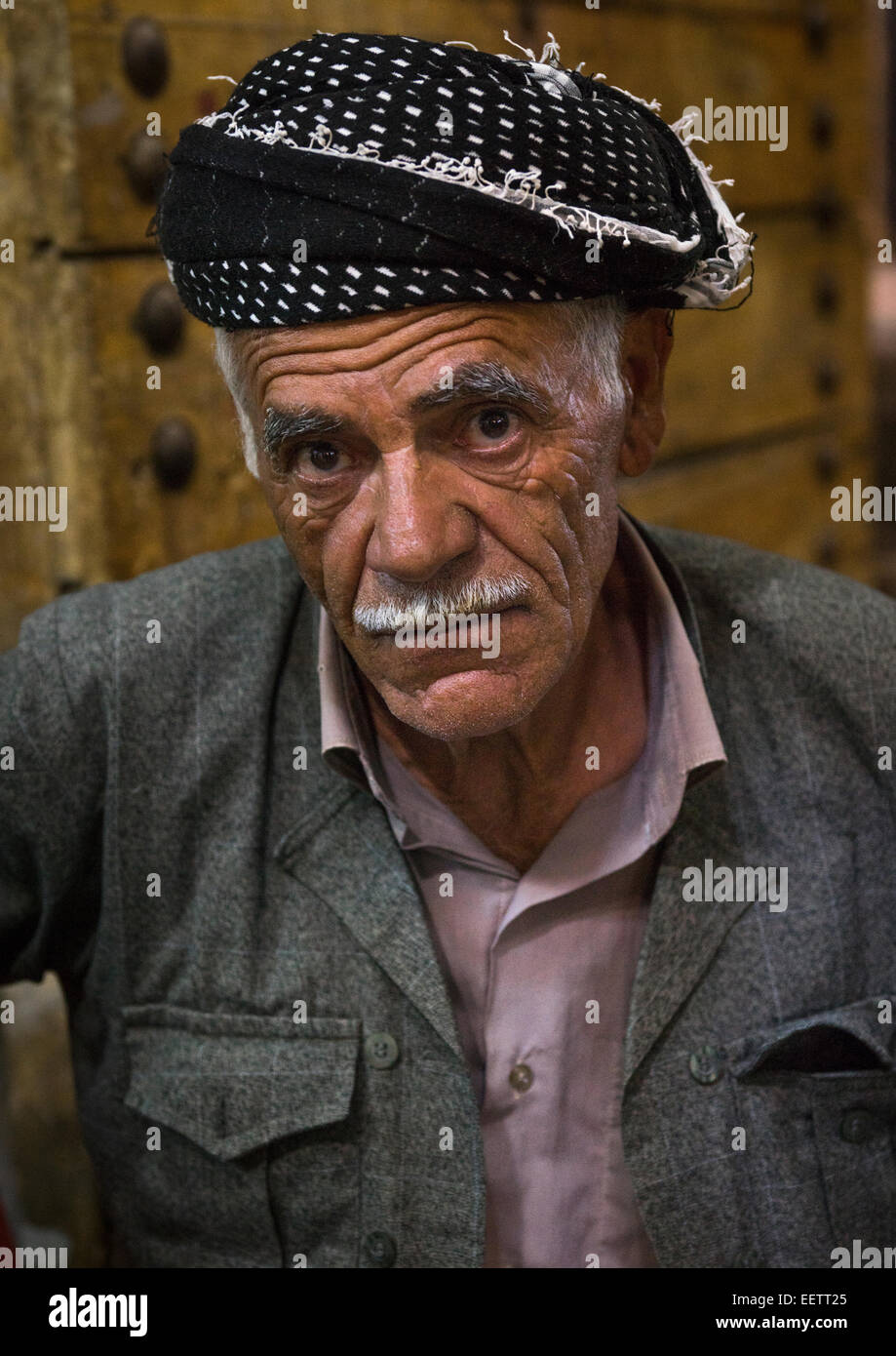 Kurdish Old Man, Koya, Kurdistan, Iraq Stock Photo