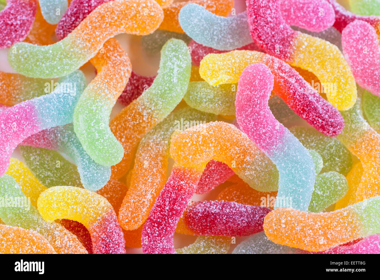 a lot of colorful soft jellies Stock Photo