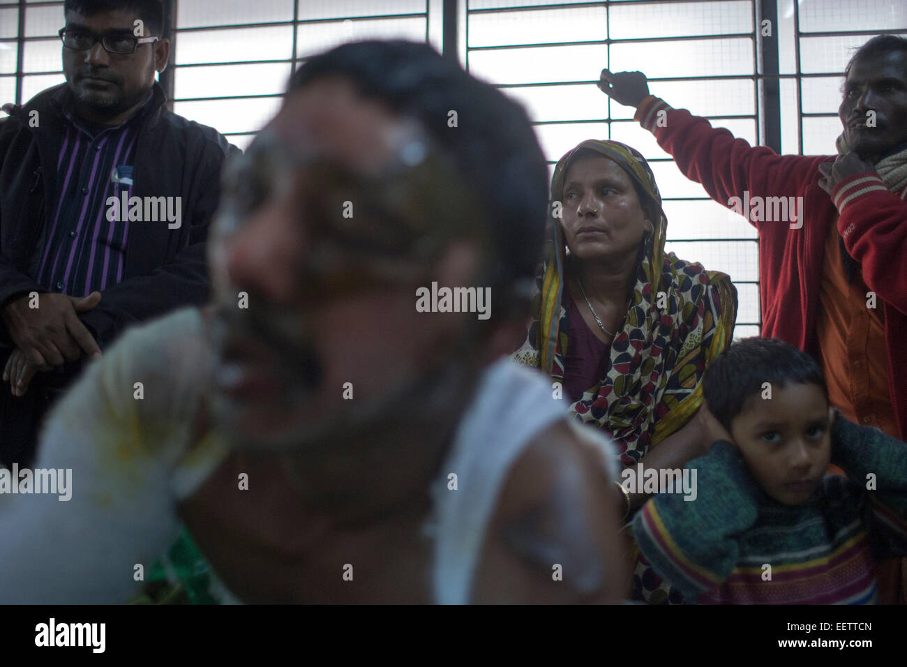 Dhaka, Bangladesh. 21st January, 2015. Auto rickshaw driver Abdur ...
