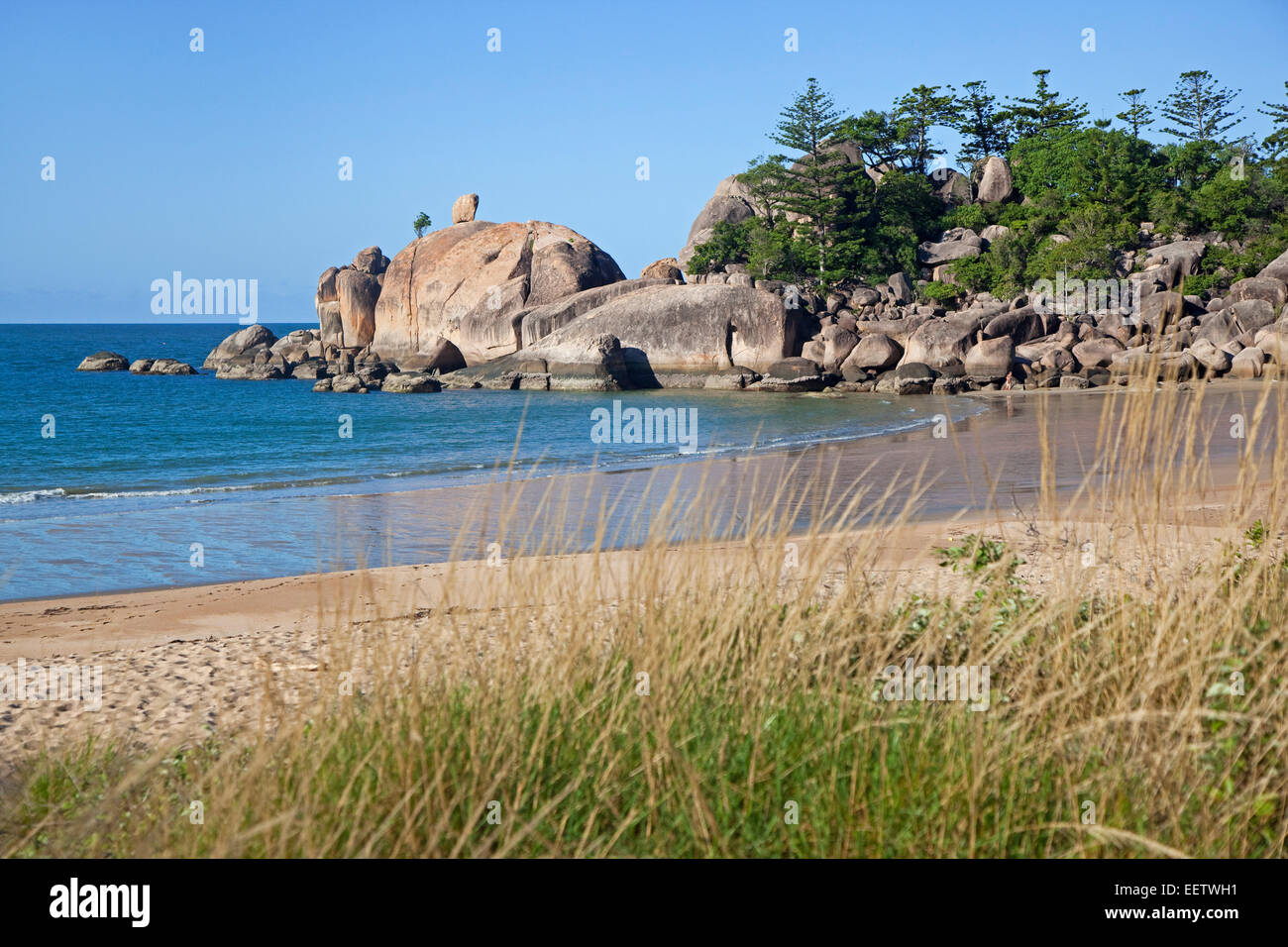 Huge boulders on the beach at Balding Bay on Magnetic Island along the Coral Sea, north-eastern coast of Queensland, Australia Stock Photo