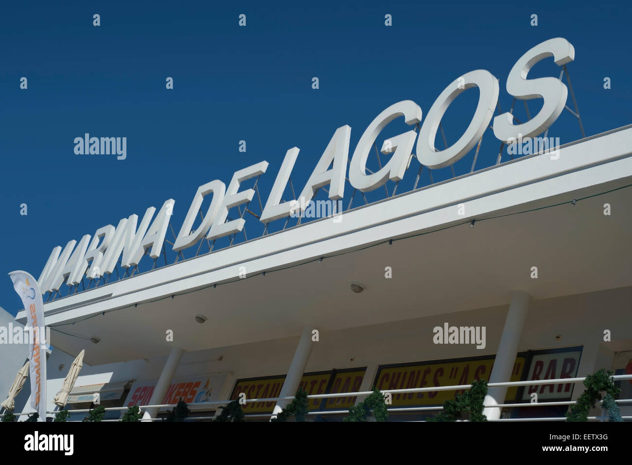 Marina de Lagos sign in Algarve Portugal Stock Photo