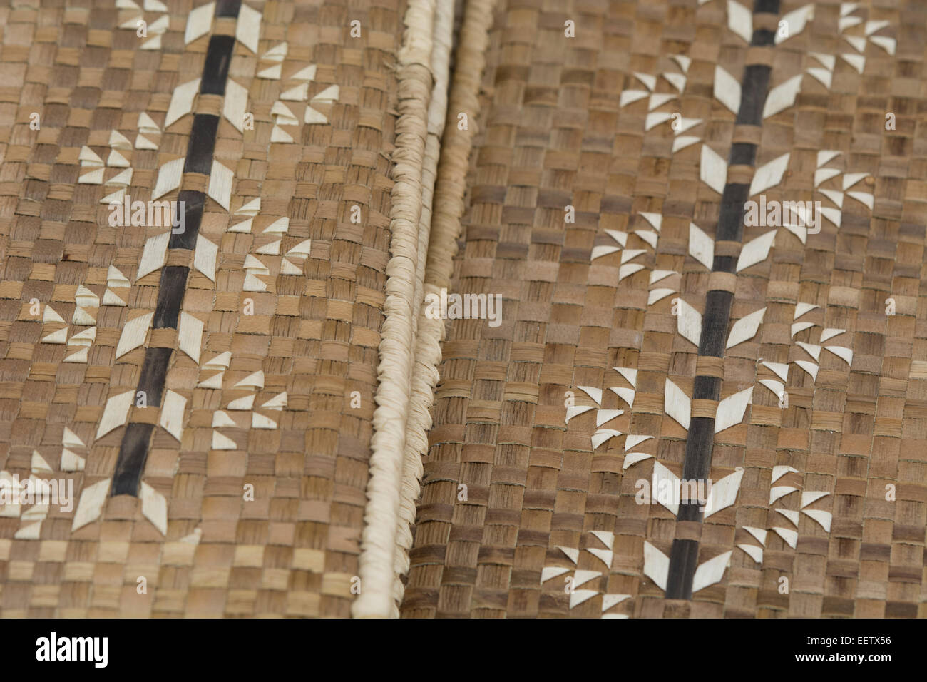 Kingdom of Tonga, Vava'u Islands, Neiafu. Hand woven souvenir placemat. Stock Photo