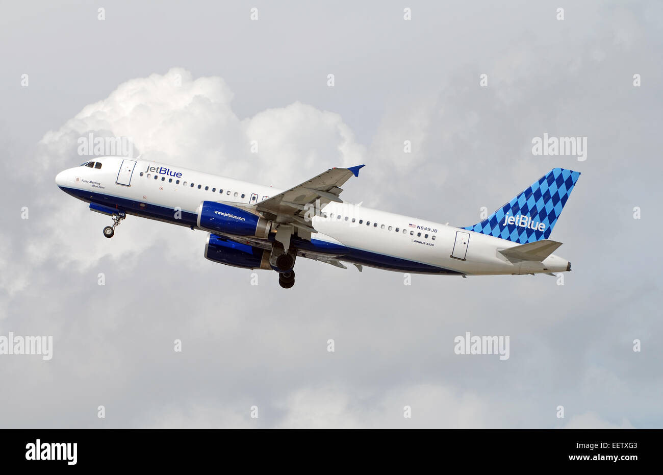 Jetblue has offered a monthlong pass with all-you-can-fly privileges Stock Photo