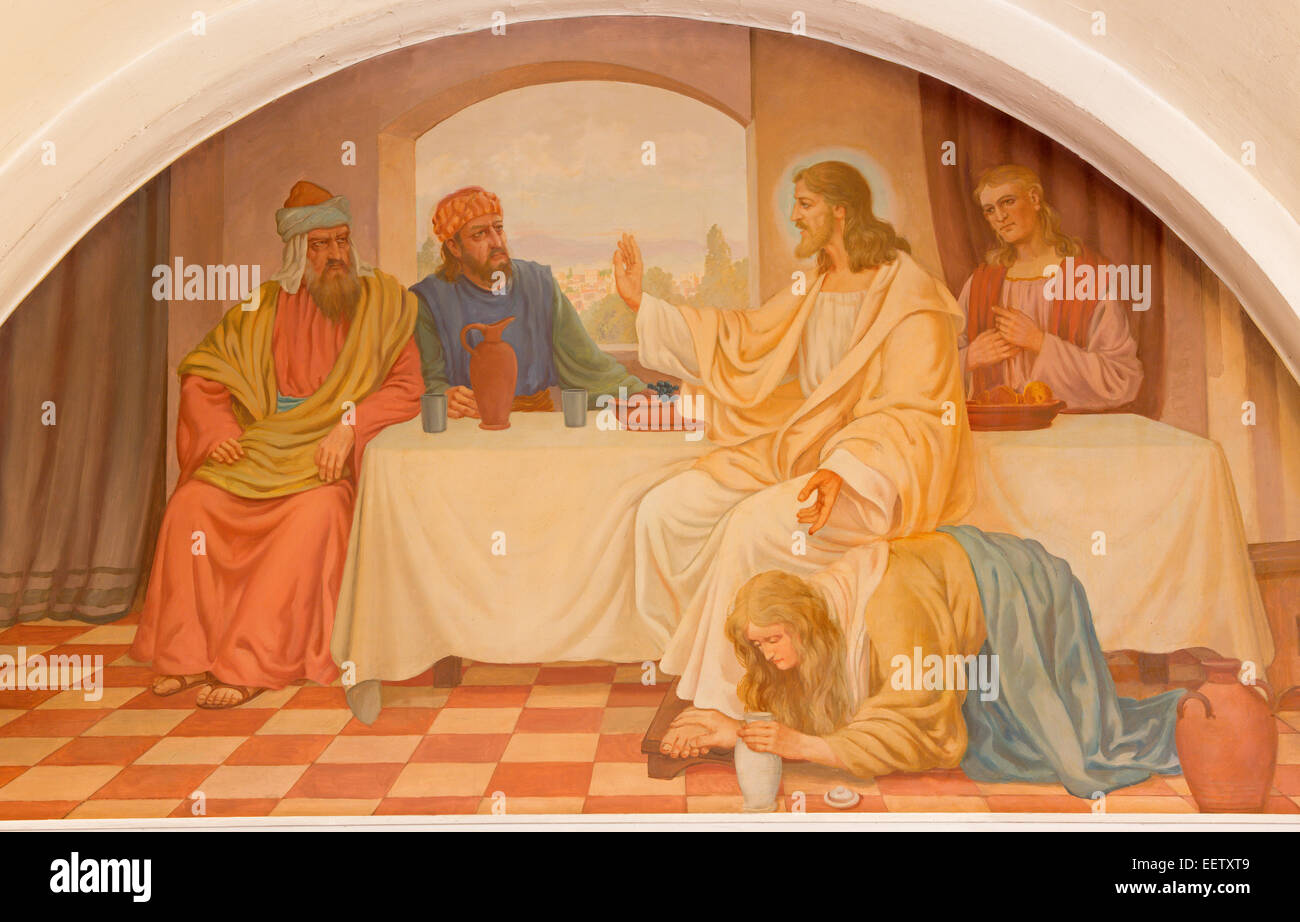 Vienna mary wash feet jesus hi-res stock photography and images - Alamy