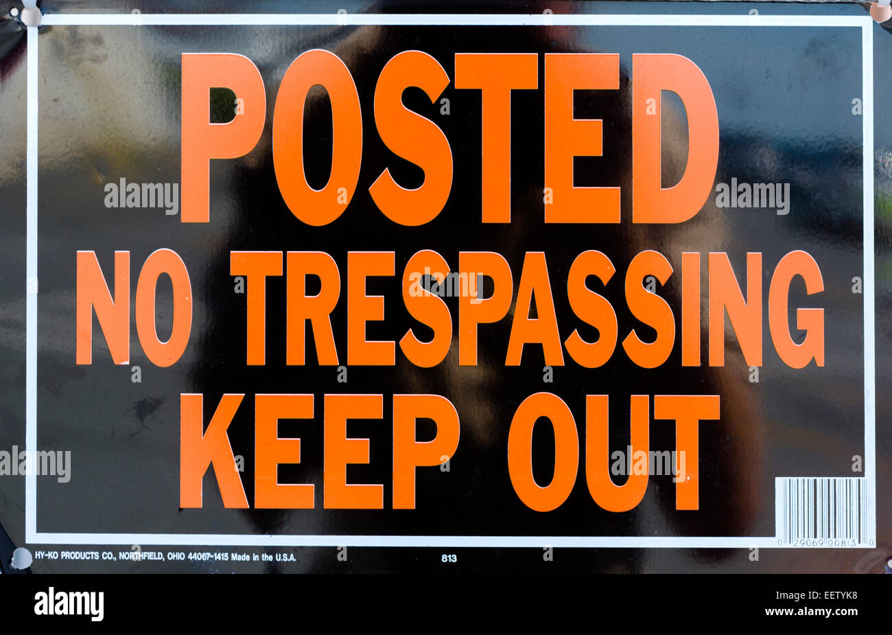 Posted No Trespassing Keep Out sign Stock Photo
