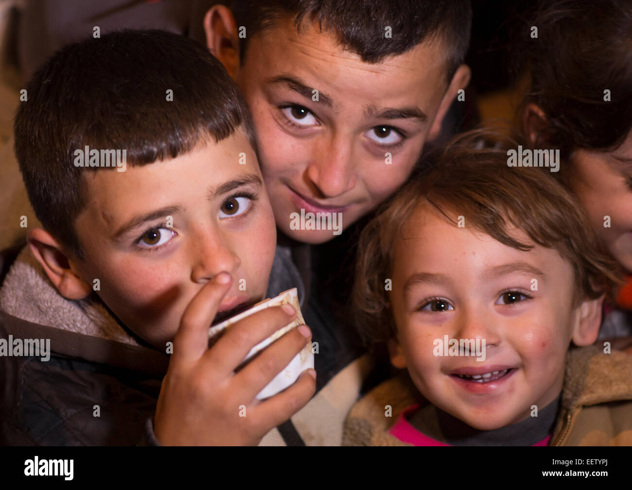 Yezedi Refugee Child From Sinjar, Duhok, Kurdistan, Iraq Stock Photo