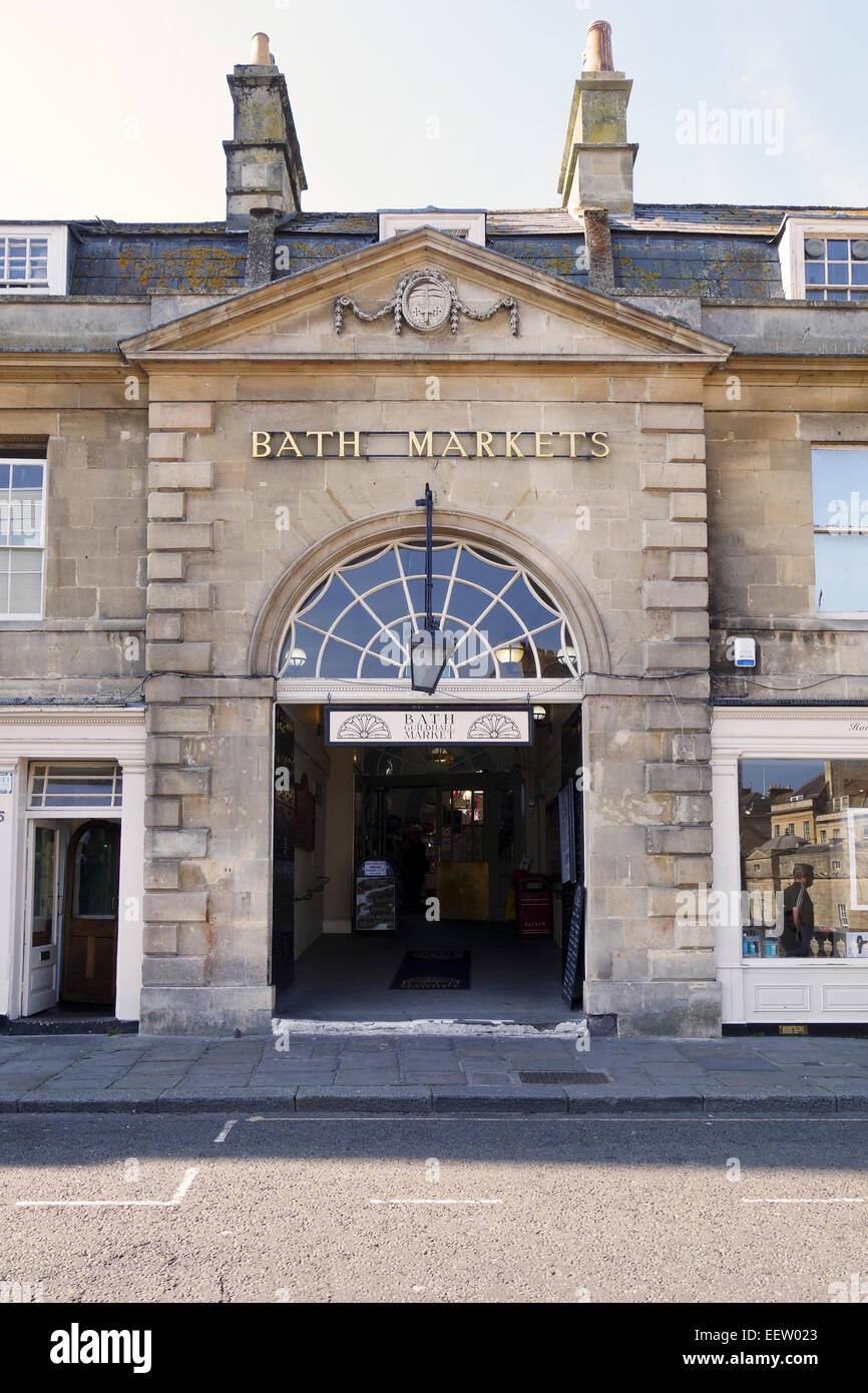 Entrance to The Guildhall Market, Bath, Somerset, England Stock Photo