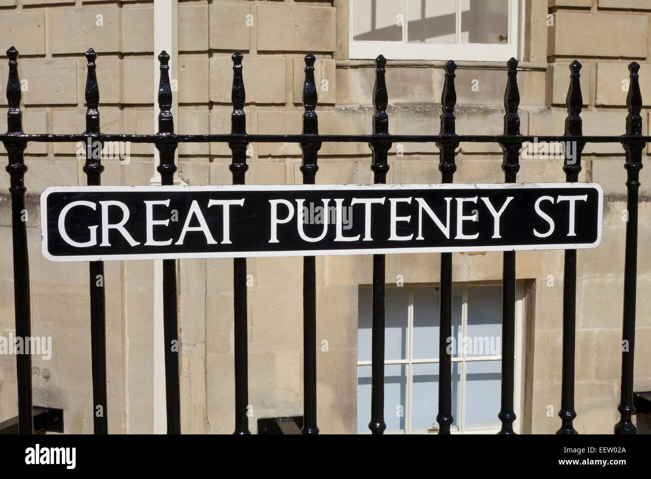 Close up of Great Pulteney Street sign, Bath, Somerset, England Stock Photo