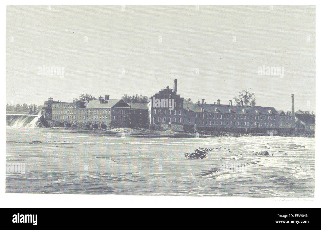 LOSSING(1876) p621 MONTAGUE PAPER MILL, TURNER FALLS, MA Stock Photo