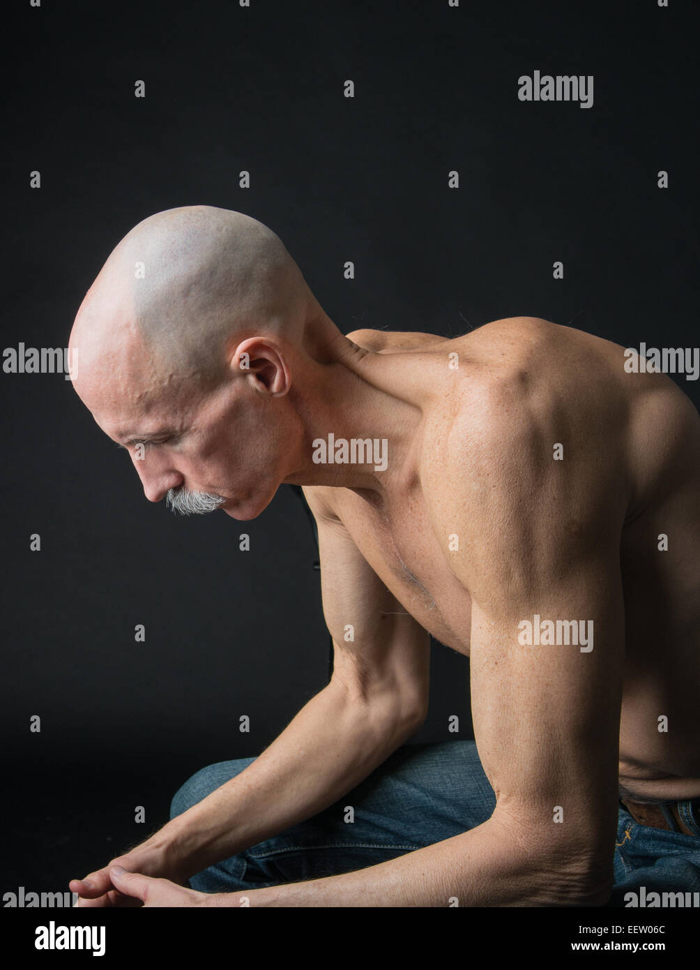 Man skinny bald 