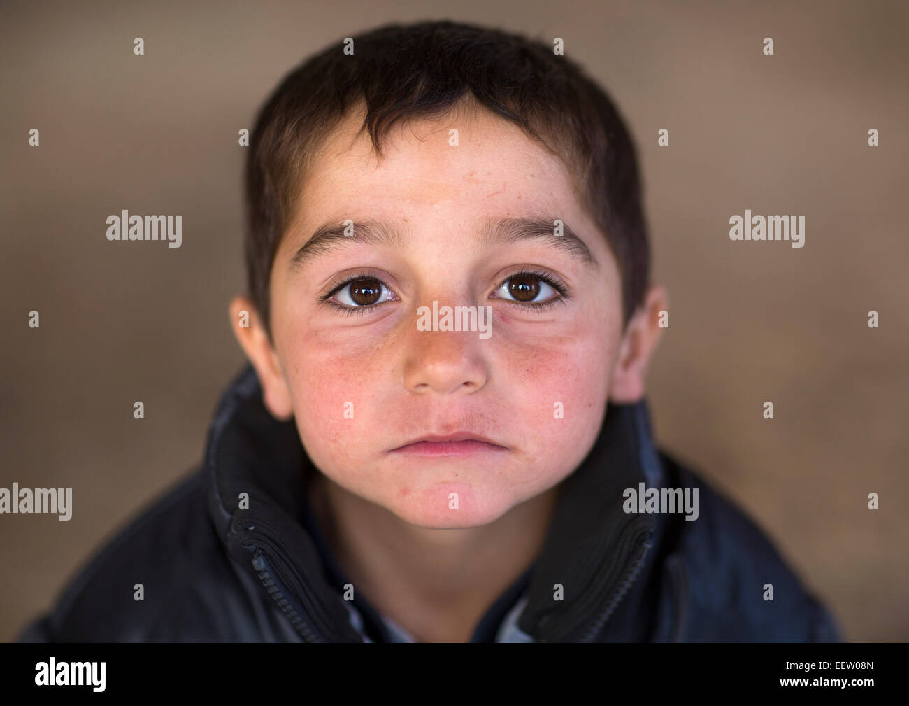 Yezedi Refugee Child From Sinjar, Duhok, Kurdistan, Iraq Stock Photo