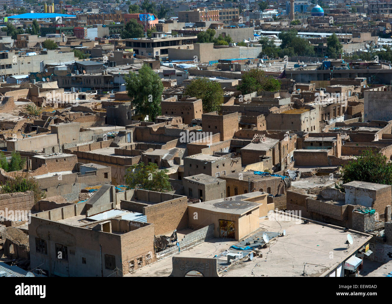 Old Houses With Flat Roofs Inside The Citadel, Erbil, Kurdistan, Iraq Stock Photo
