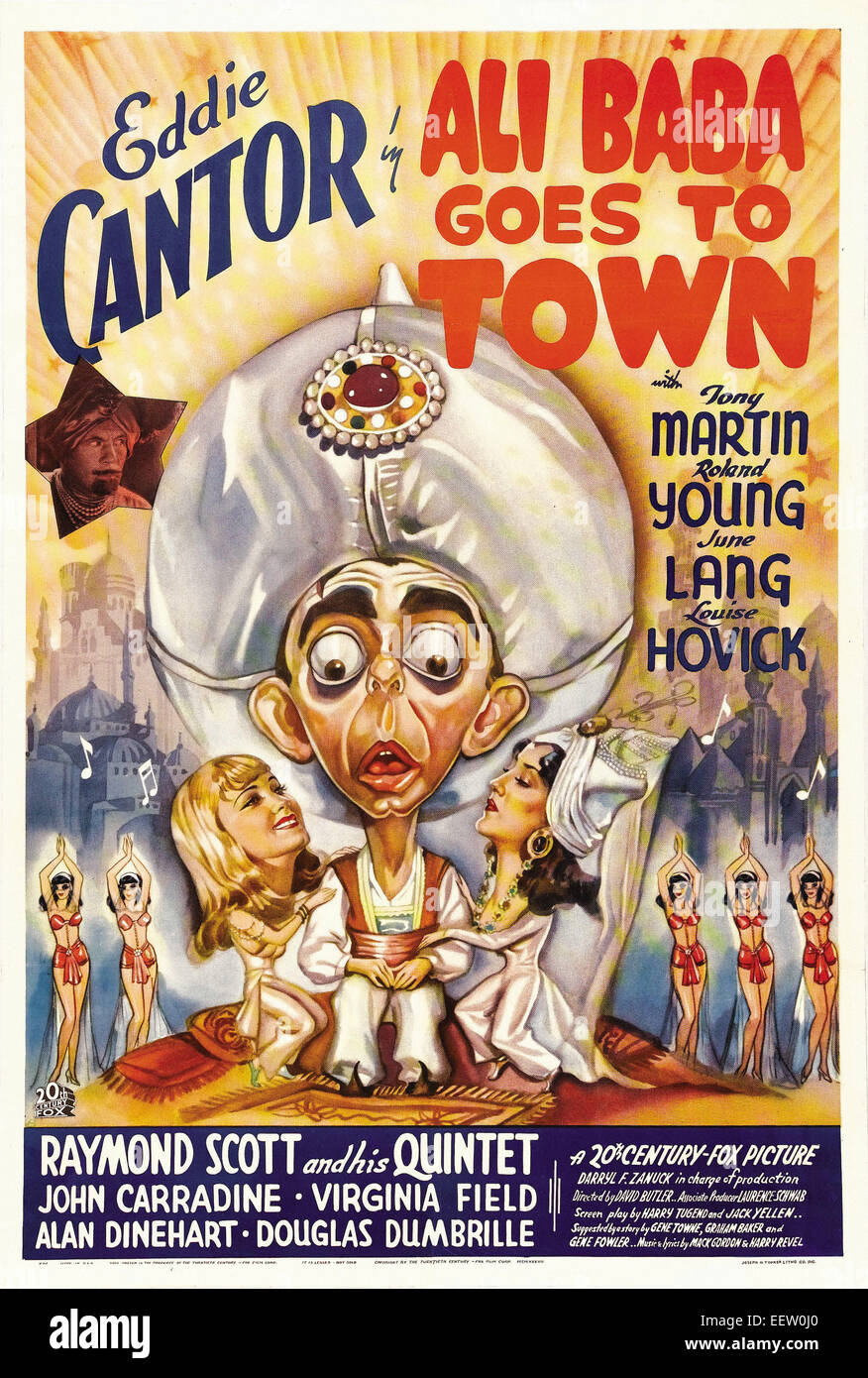 Ali Baba Goes to town - Movie Poster Stock Photo