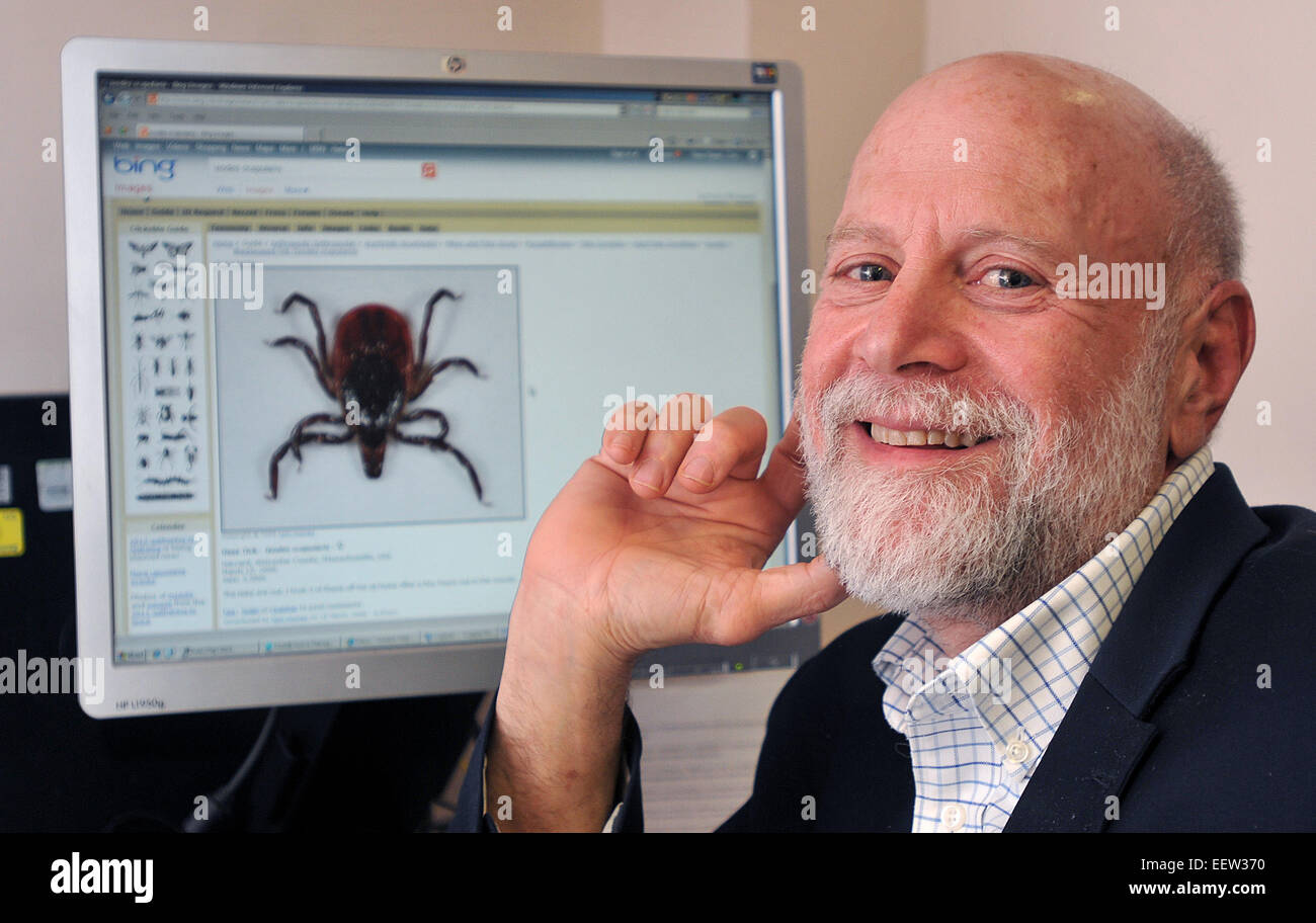 New Haven CT USA- Dr. Eugene Shapiro, professor of Pediatrics, Epidemiology and Investigative Medicine at Yale is leading expert on Lyme Disease. Stock Photo