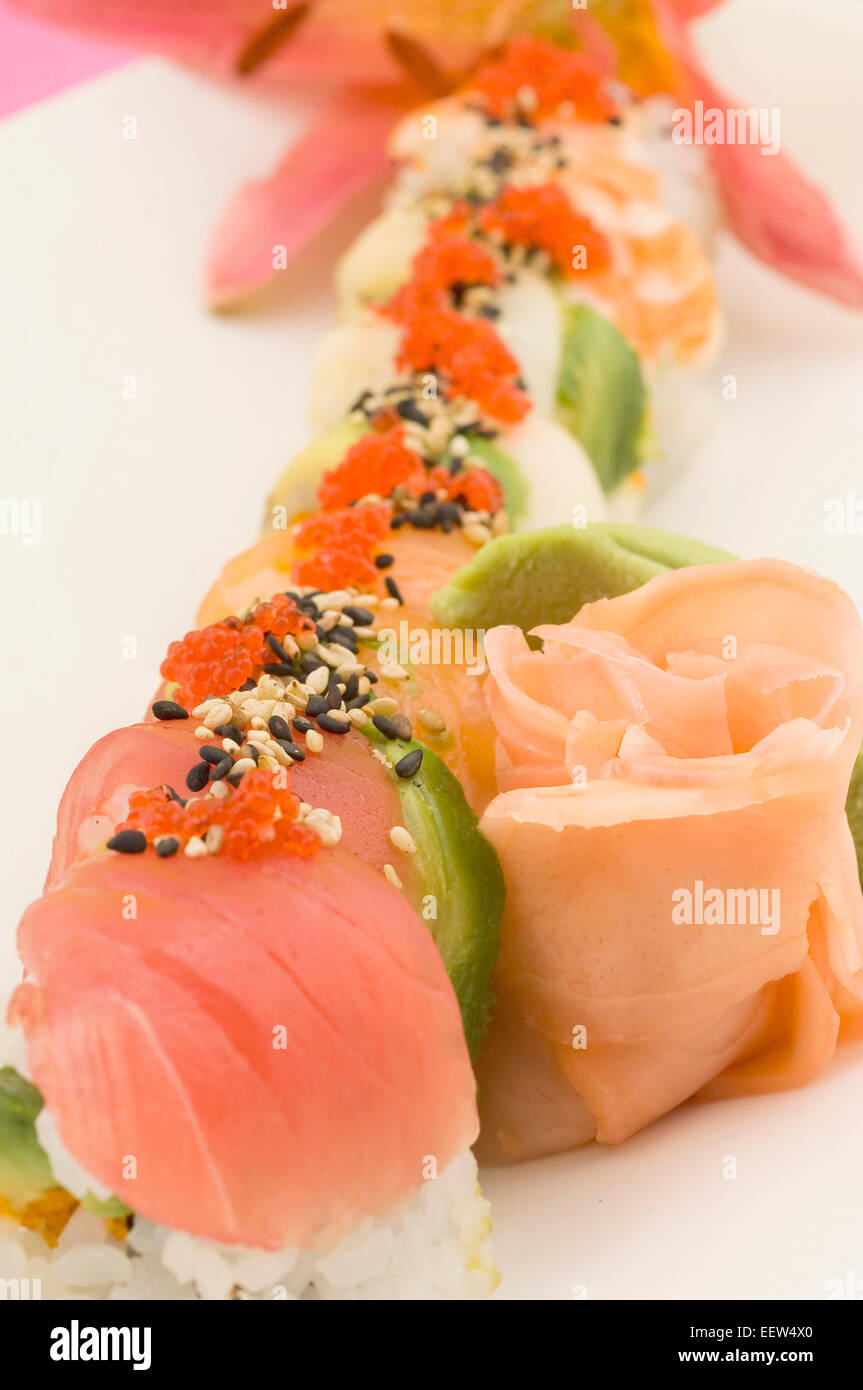 Sushi platter featuring nigiri Stock Photo Alamy