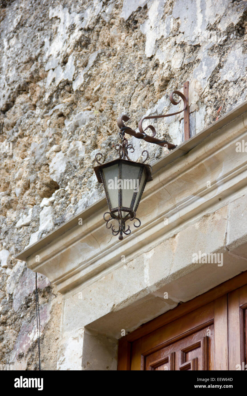 Lamp above the door close up view Stock Photo