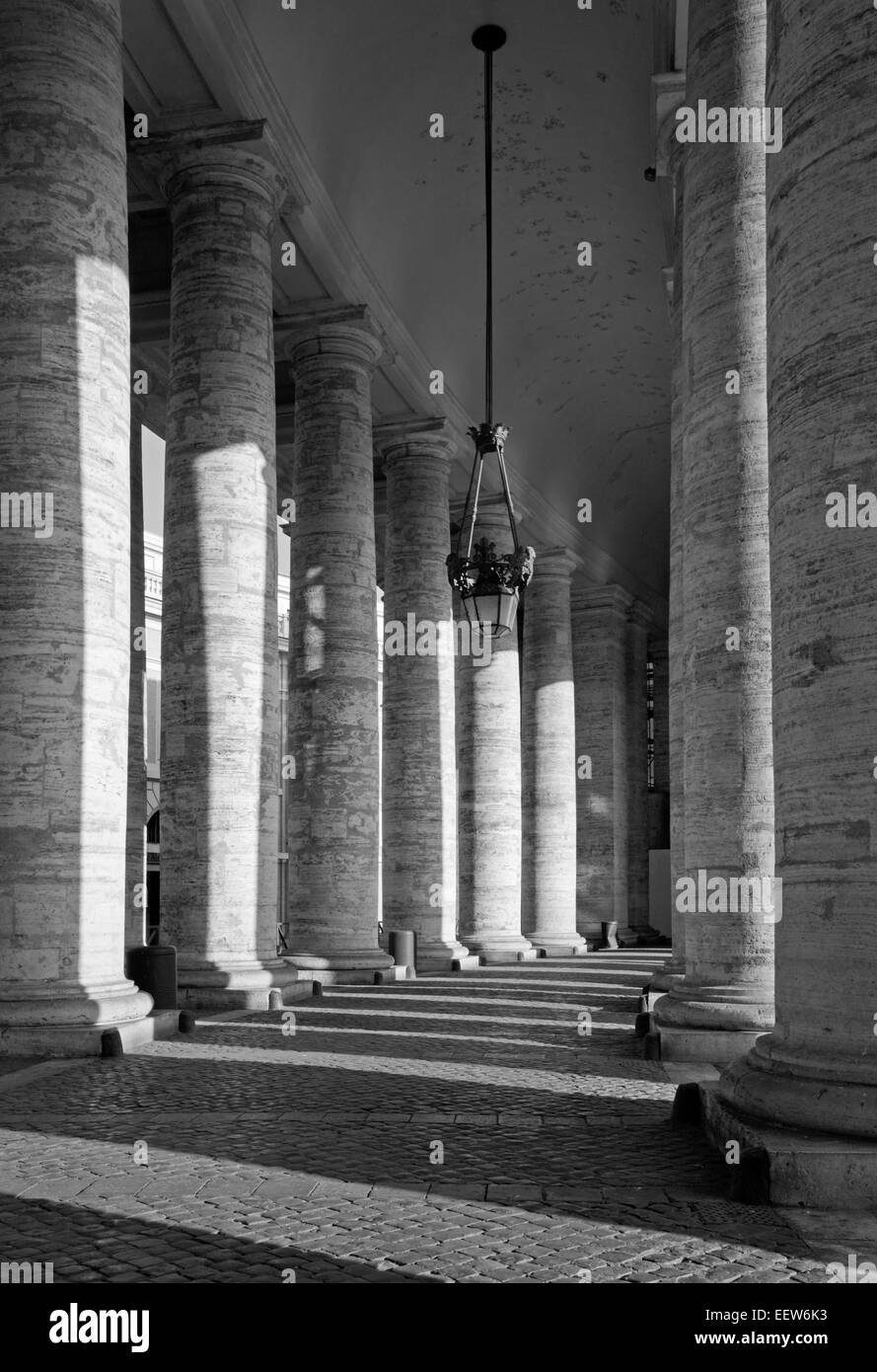 Rome - column of Bernini colonnade Stock Photo