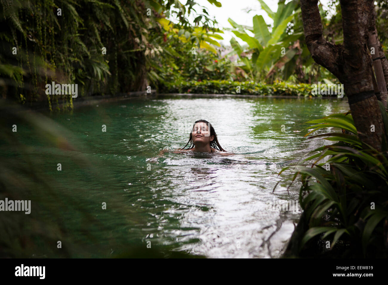 Woman swimming outdoor pool hi-res stock photography and images - Alamy