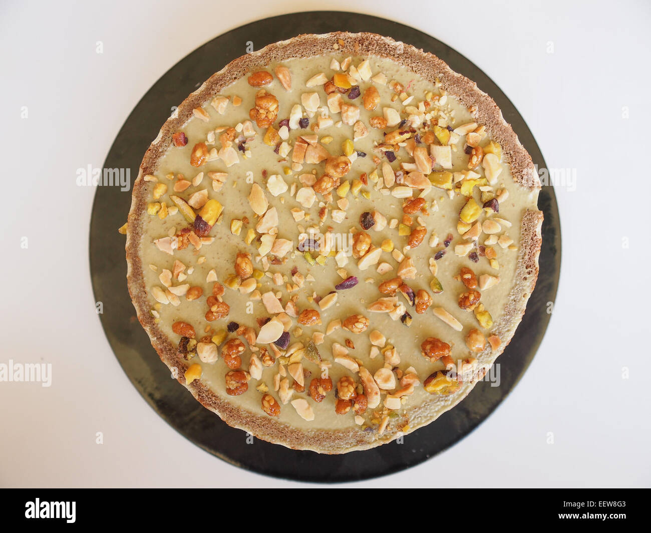 Pie or cake with fruit and icecream Stock Photo Alamy