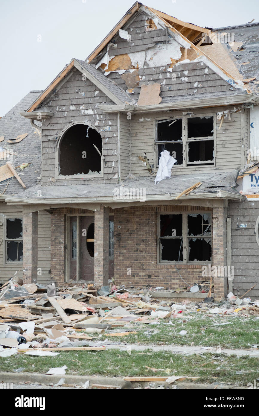 House destroyed by tornado Stock Photo
