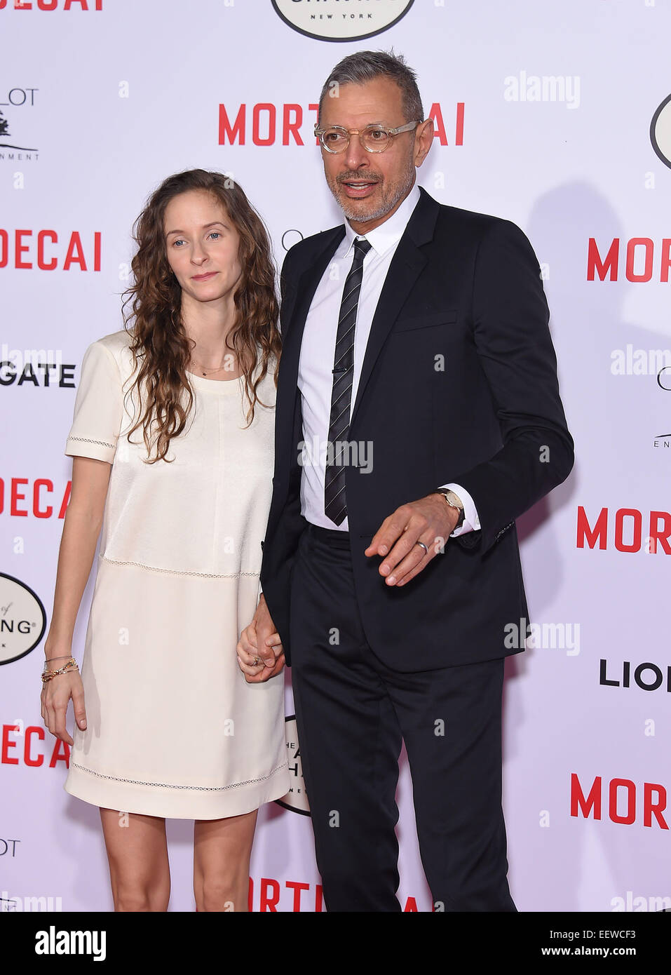 Hollywood, California, USA. 21st Jan, 2015. Jeff Goldblum & Emilie Livingston arrives for the premiere of the film 'Mortdecai' at the Chinese theater. Credit:  Lisa O'Connor/ZUMA Wire/Alamy Live News Stock Photo