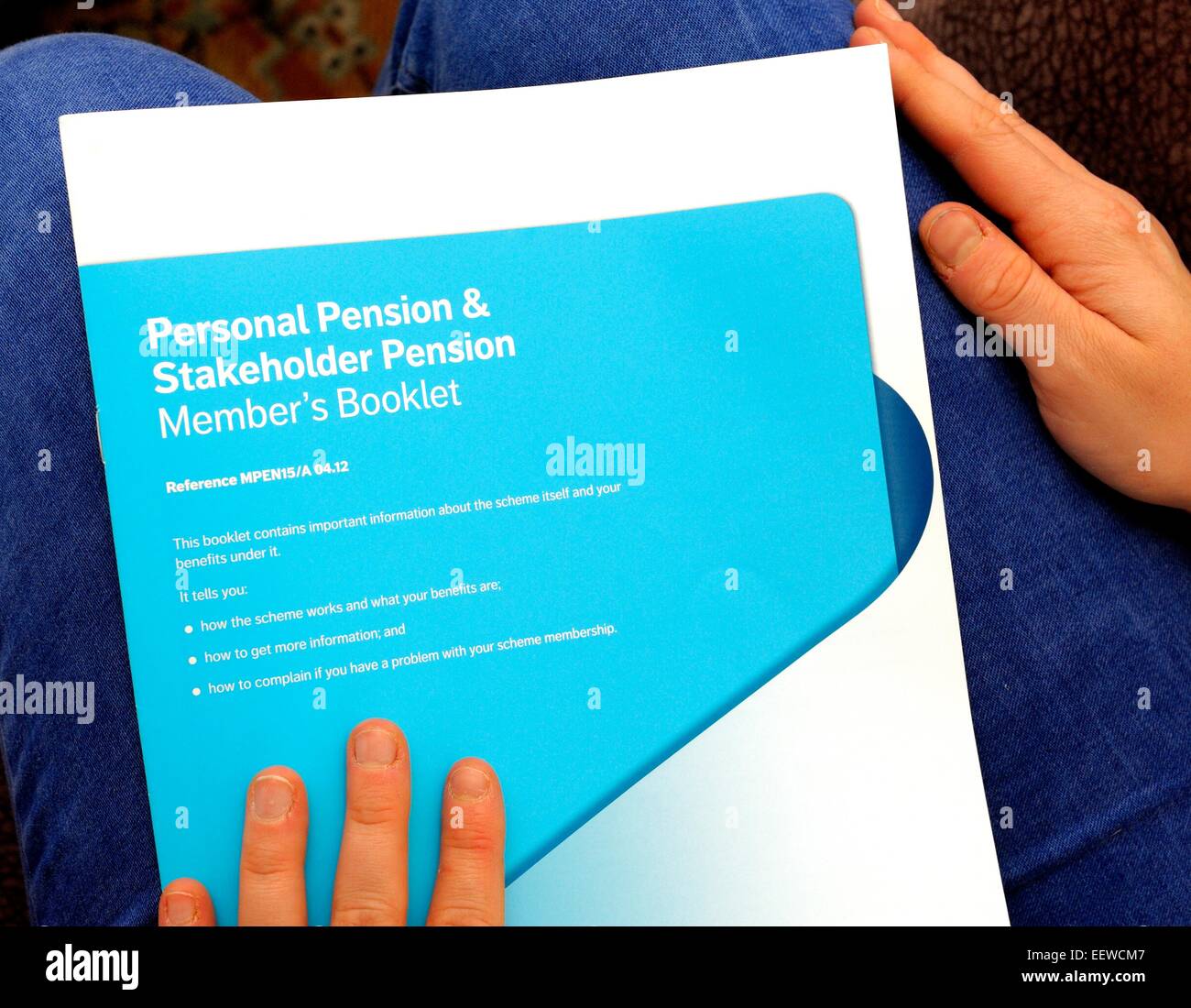 Terms and conditions of the personal pension book Stock Photo