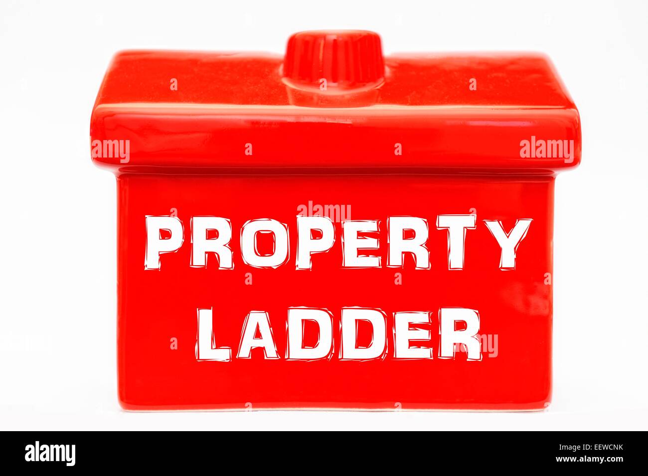 Property ladder on a red house Stock Photo