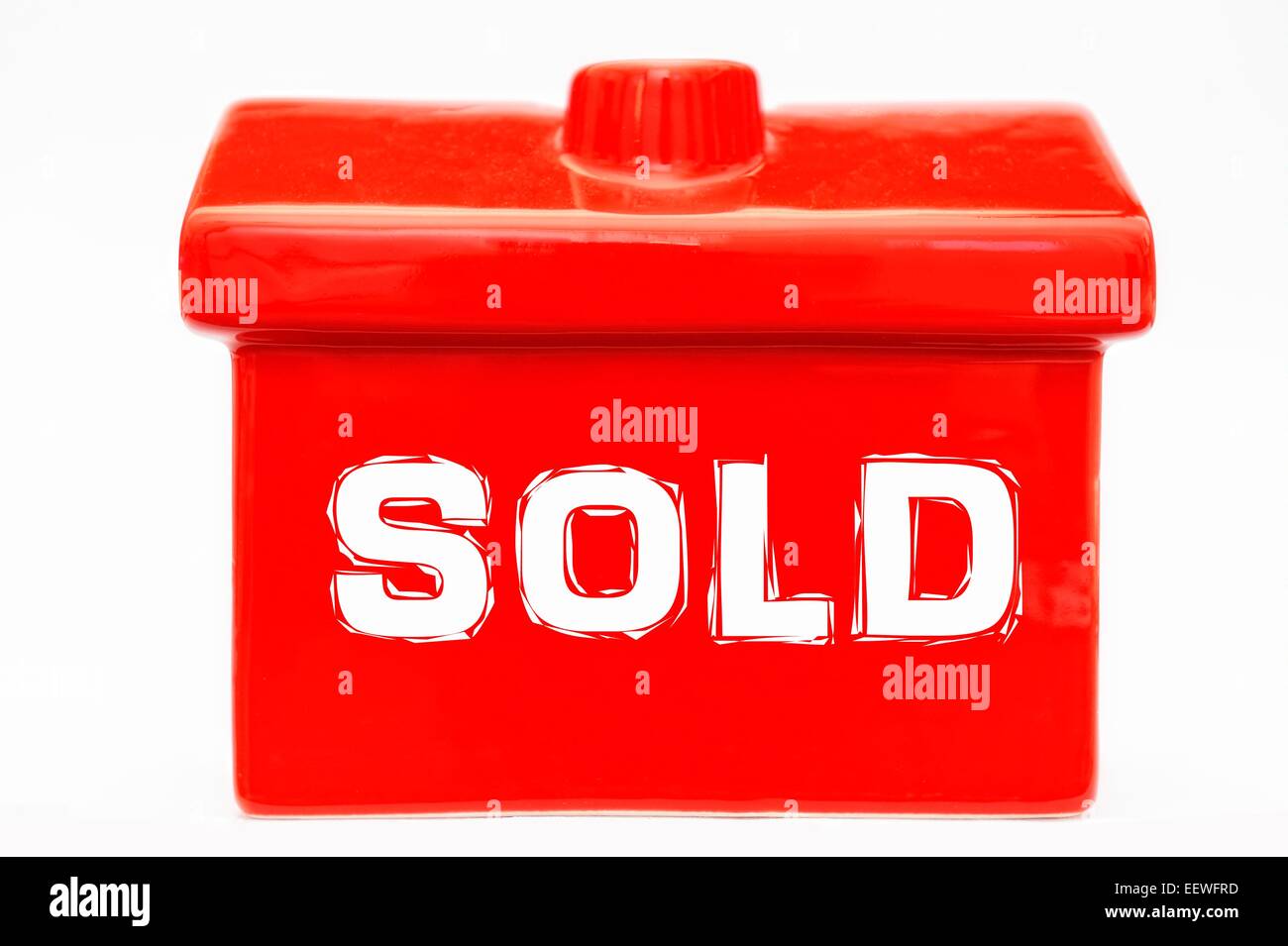 Sold on a red house Stock Photo