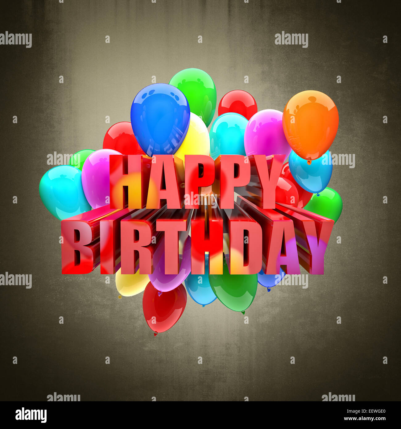 birthday balloons 3d image wallpaper Stock Photo - Alamy