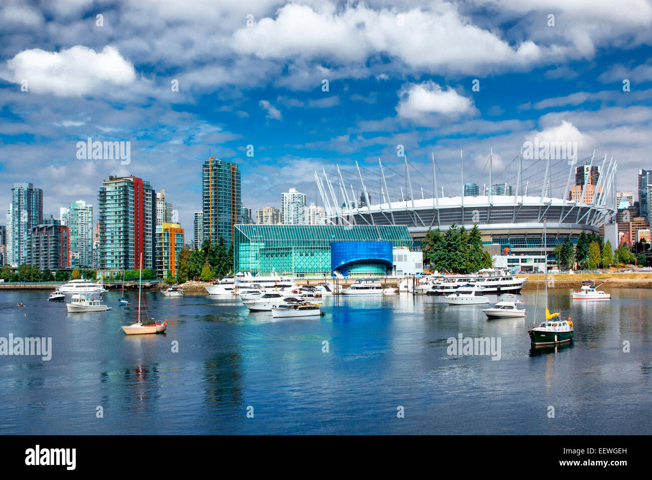 BC Place Stadium in False Creek Vancouver Stock Photo