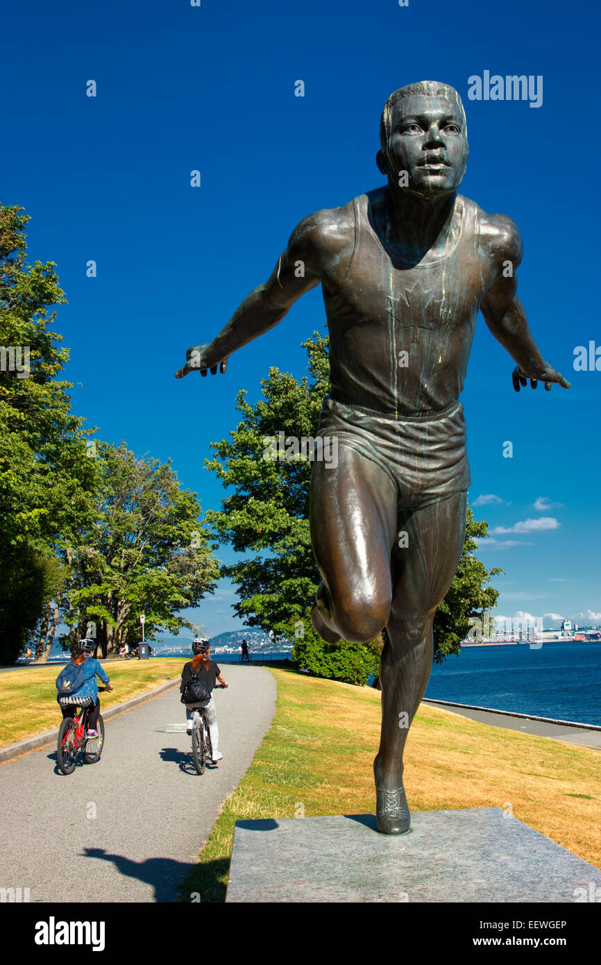 Statue of harry jerome  in Stanley Park Stock Photo