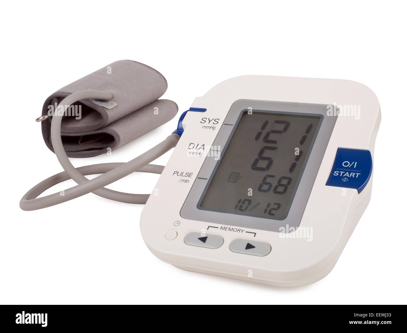 digital blood pressure equipment isolated on white, studio shot Stock Photo