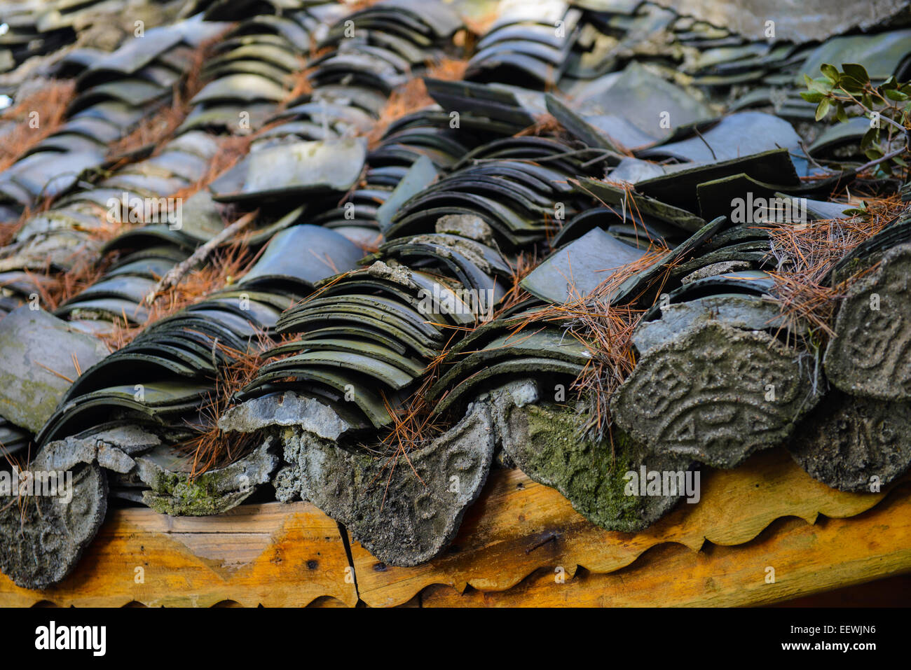 Chinese roof tiles Stock Photo