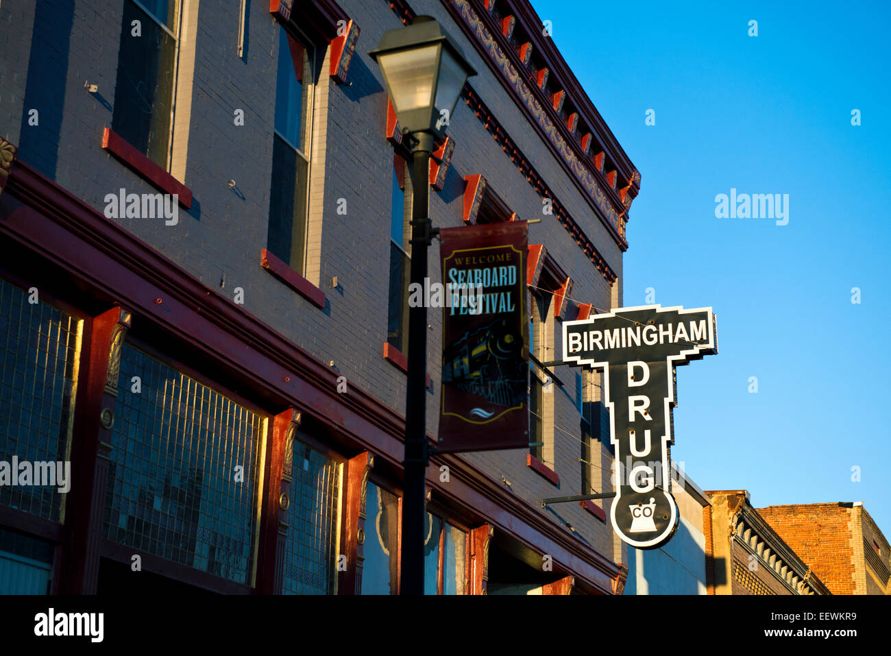 Birmingham Drug Store in Hamlet NC, Seaboard festival Stock Photo